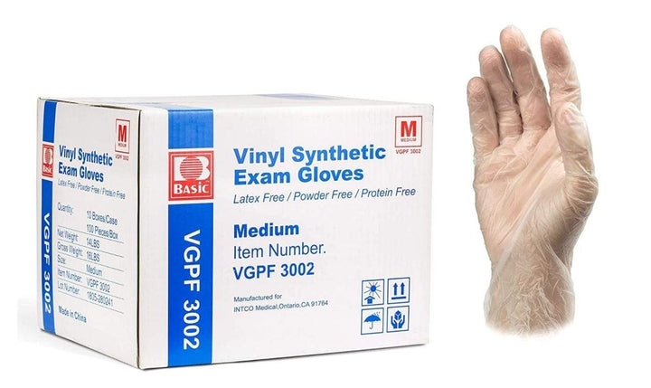 Vinyl Synthetic Exam Gloves Size: M (1000 pcs) $0.108/unit - Co-Defend